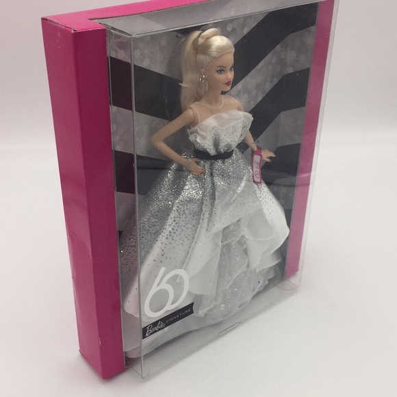 Barbie Signature 60th Anniversary Collector's Doll Blonde White Silver G… - Picture 14 of 15